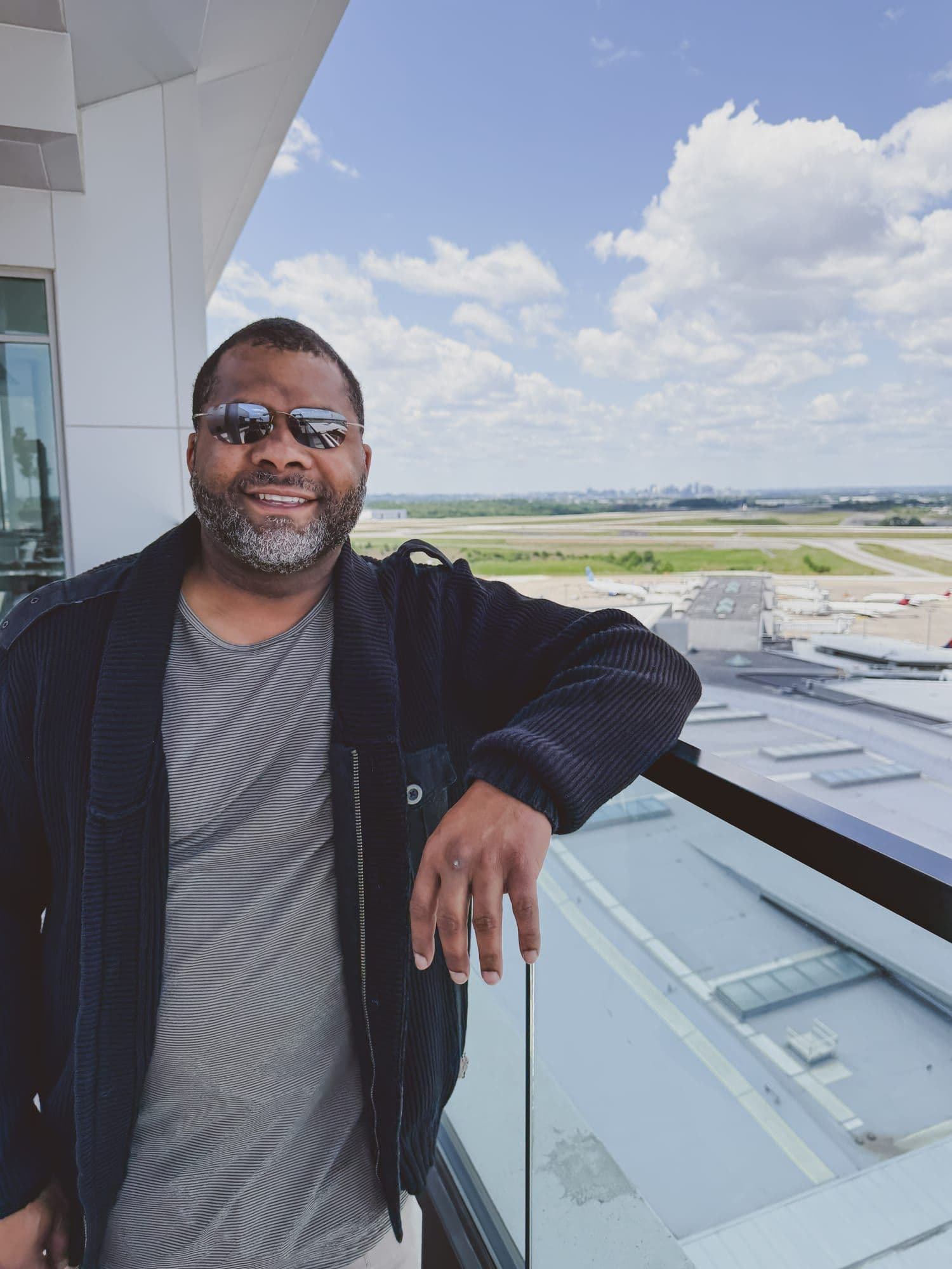 Gavin Brooks, founder, on an airport observation deck