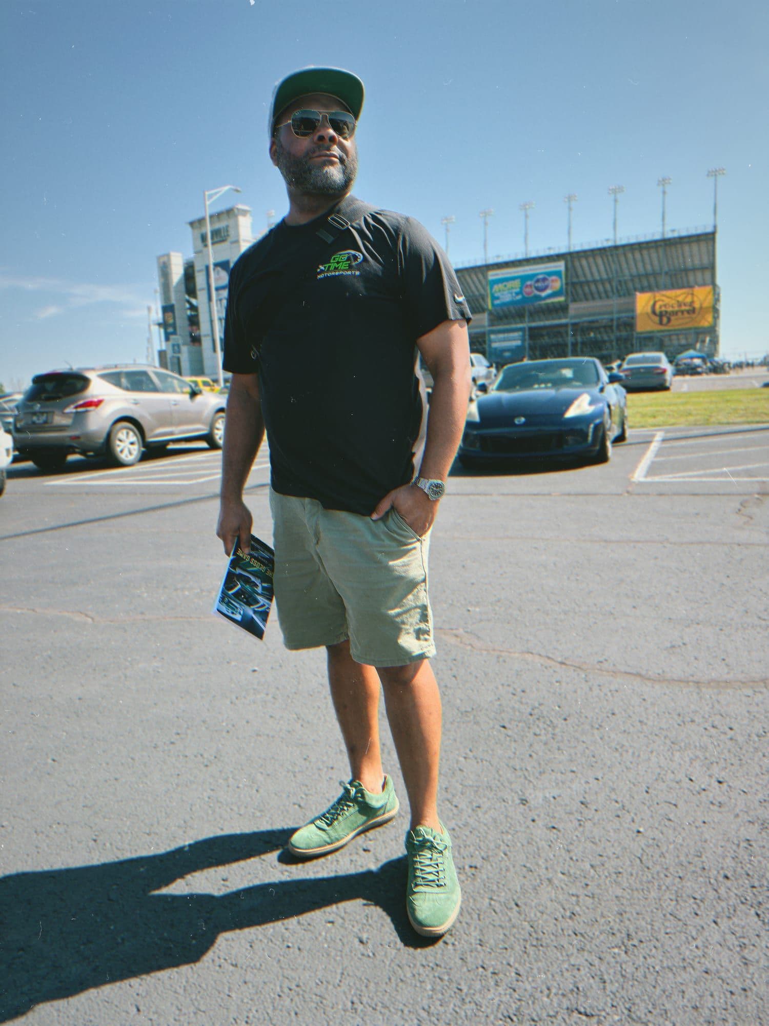Gavin Brooks at Nashville Superspeedway holding The Gloss Game